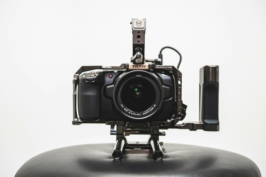 Film camera and lights on a live production set
